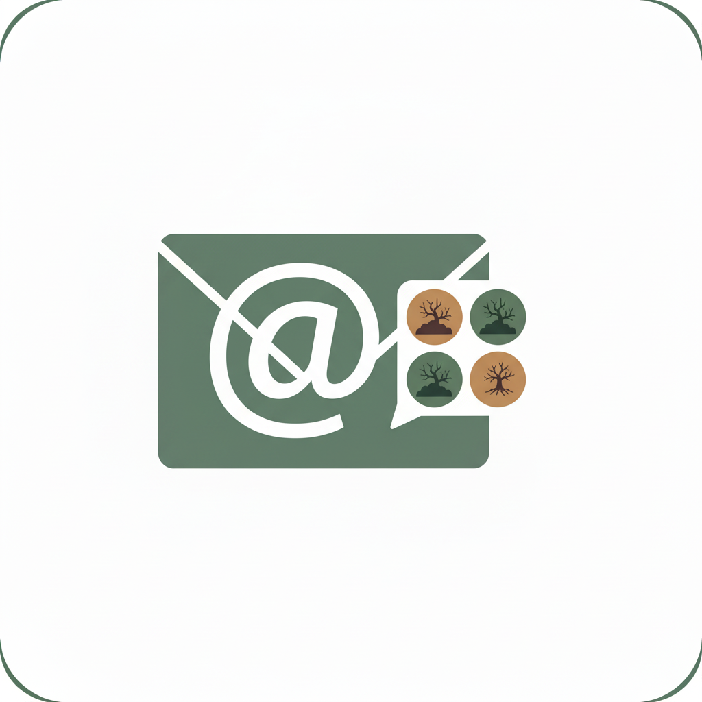 Modern digital email icon with 4 photo thumbnails