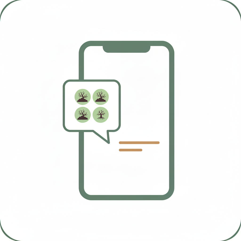 Smartphone icon with 4 photo thumbnails